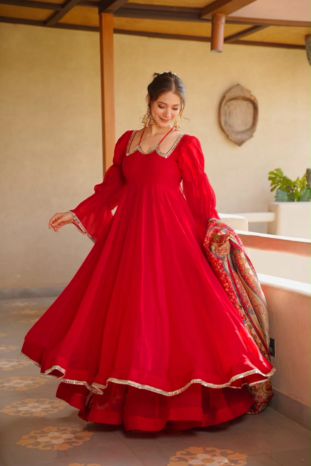 Anarkali in Tabby Silk