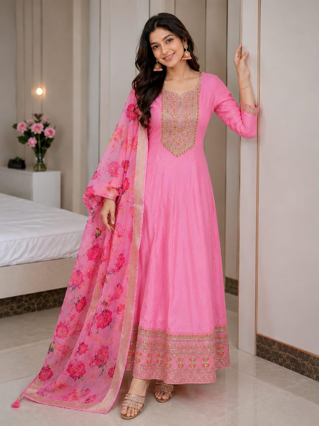 Blossom Pink Anarkali Set