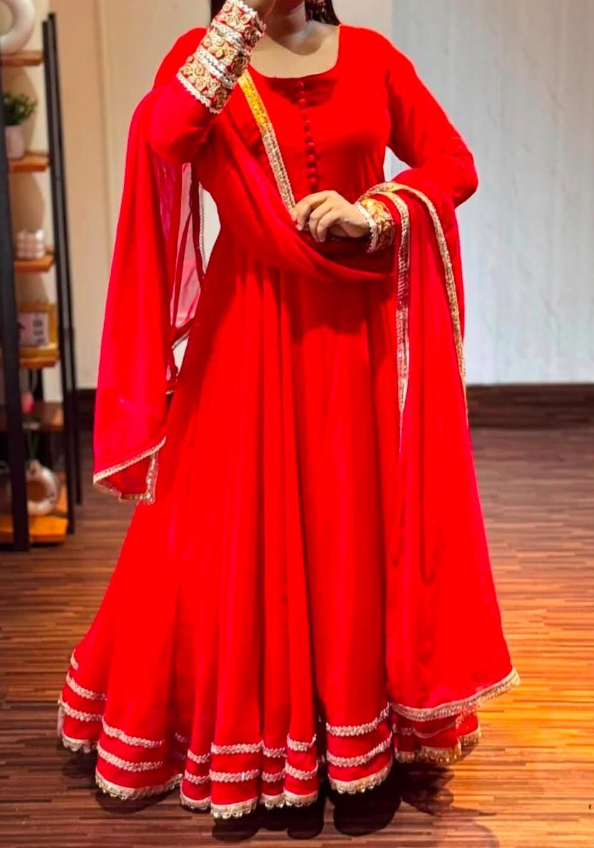 Bold Red Gown Set