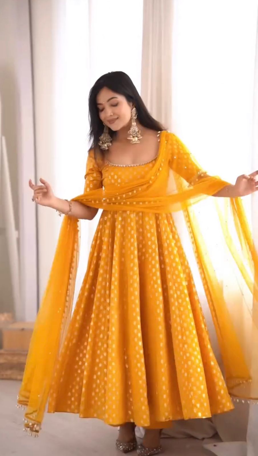 Chanderi Jacquard Anarkali