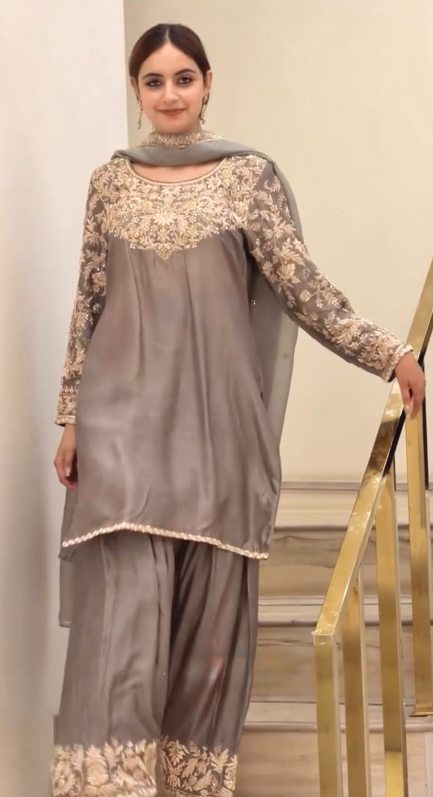 Chinon Top & Farshi Palazzo With Dupatta set