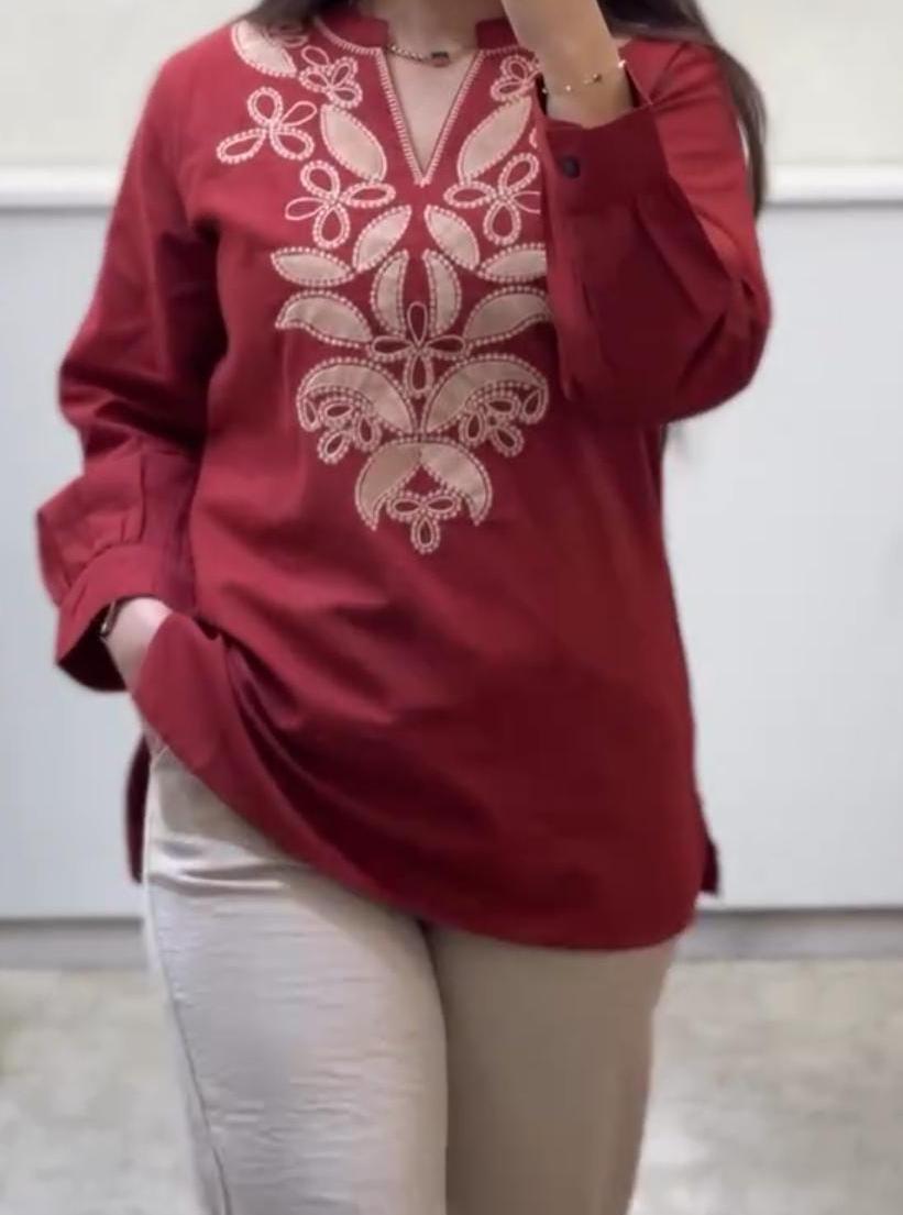 Cotton Embroidery Work Co-ord Set