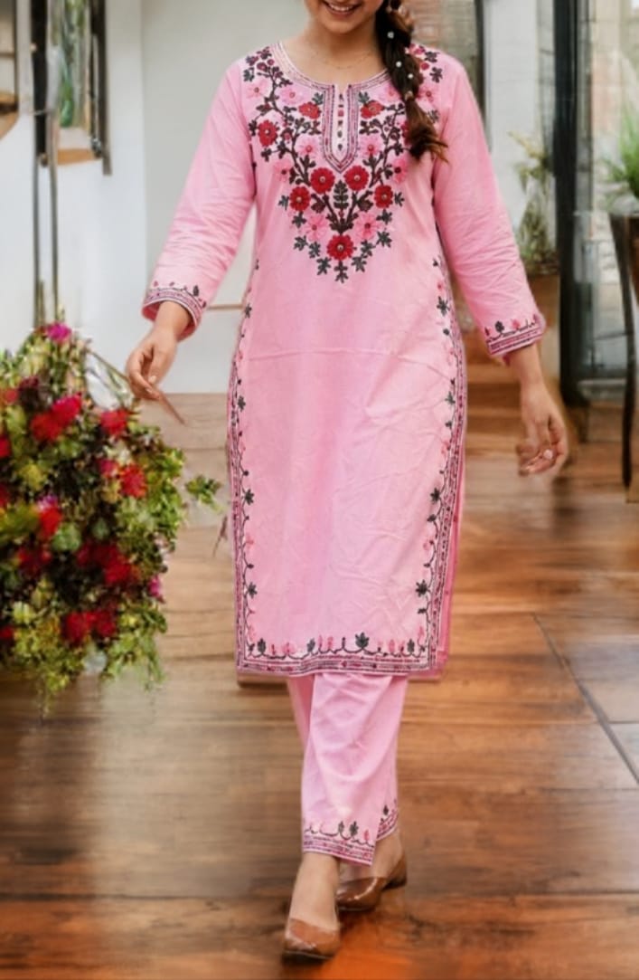 Cotton Slub Kurta & Pant Set