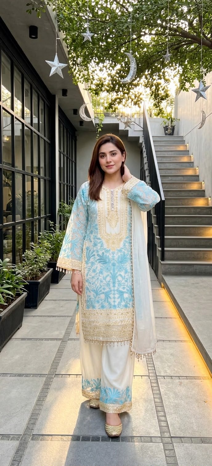 Designer Georgette Embroidered Sequence Set