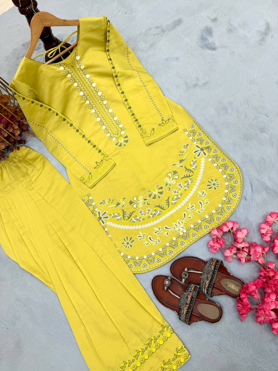 Designer Roman Silk & Farshi Palazzo Set