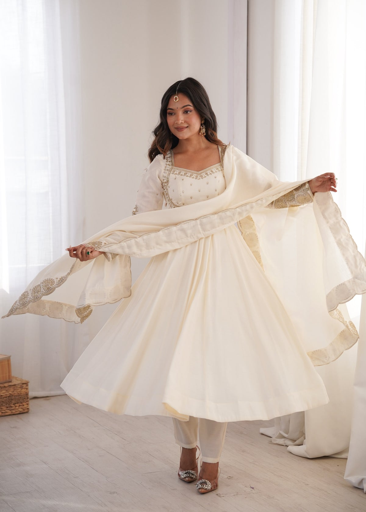 Embroidered Sequence Designer Anarkali 3-Piece Set