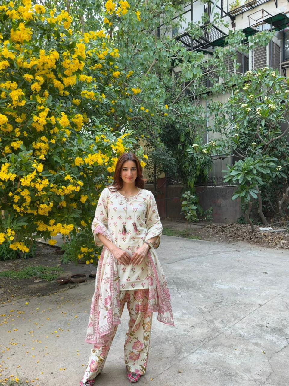 Floral Muslin Farshi Suit Set