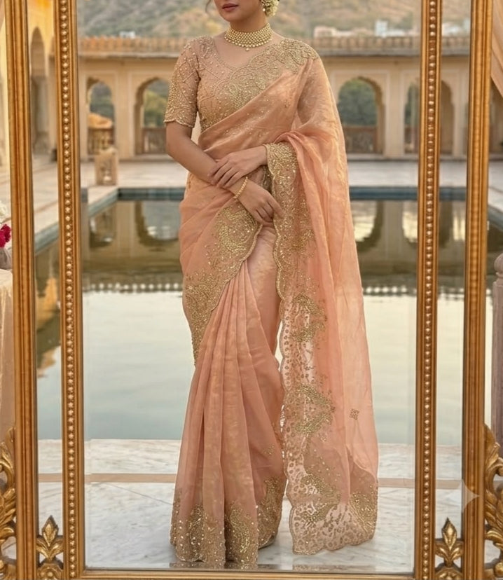 Glamorous Space Satin Saree