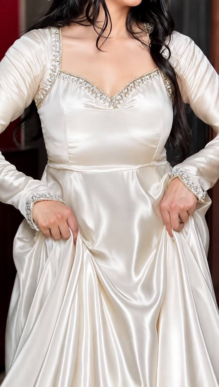 Glamour Grace in Silk Gown