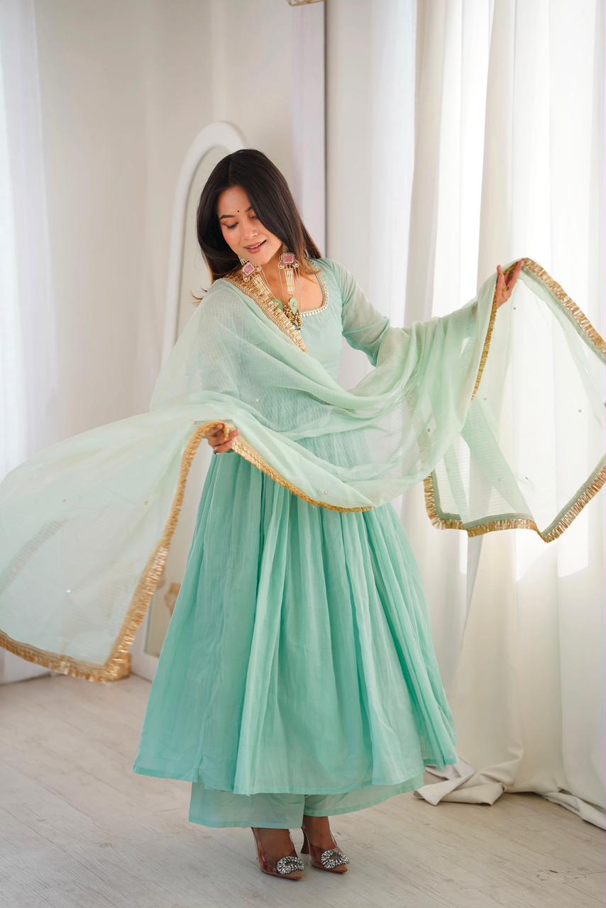 Mint Aura Anarkali Set