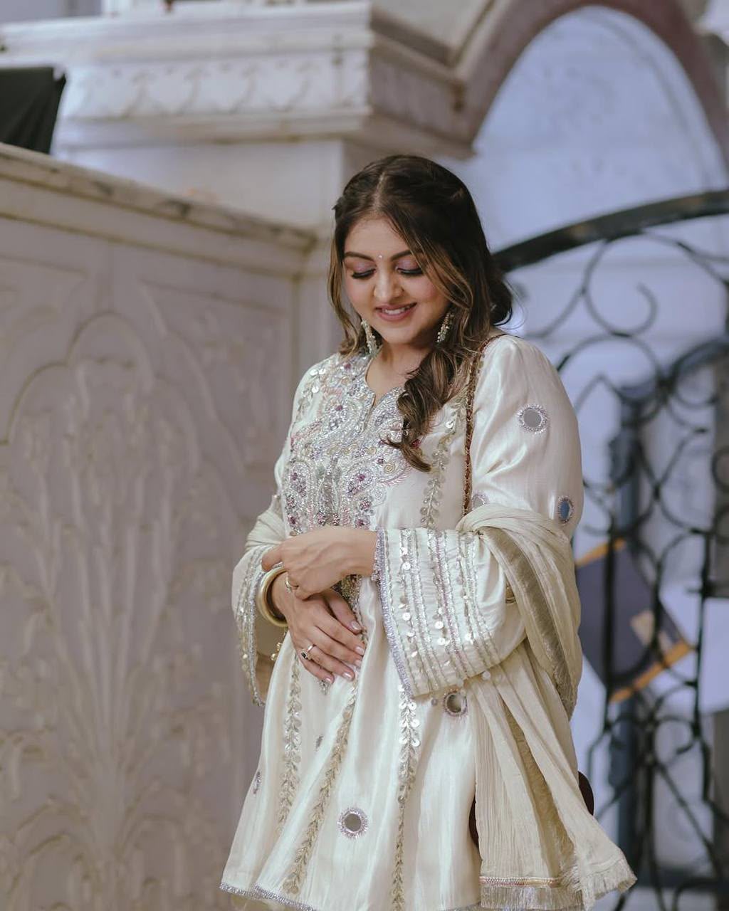 Natural Crepe Sharara Set