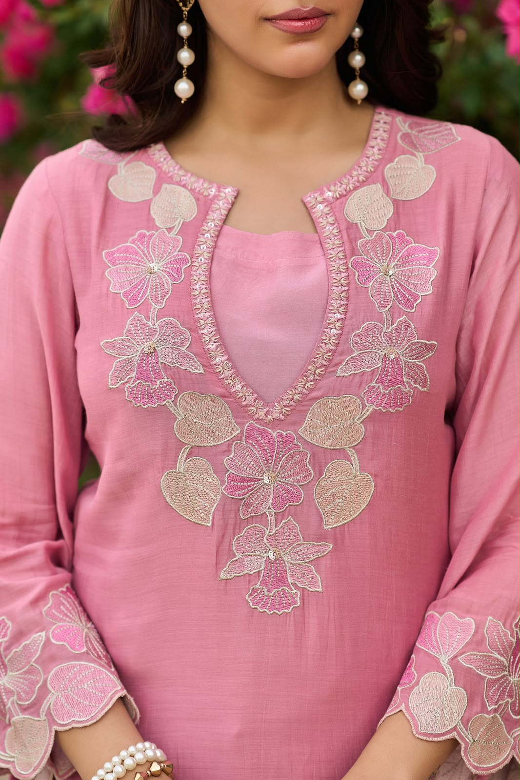 Natural Satin Suit Set