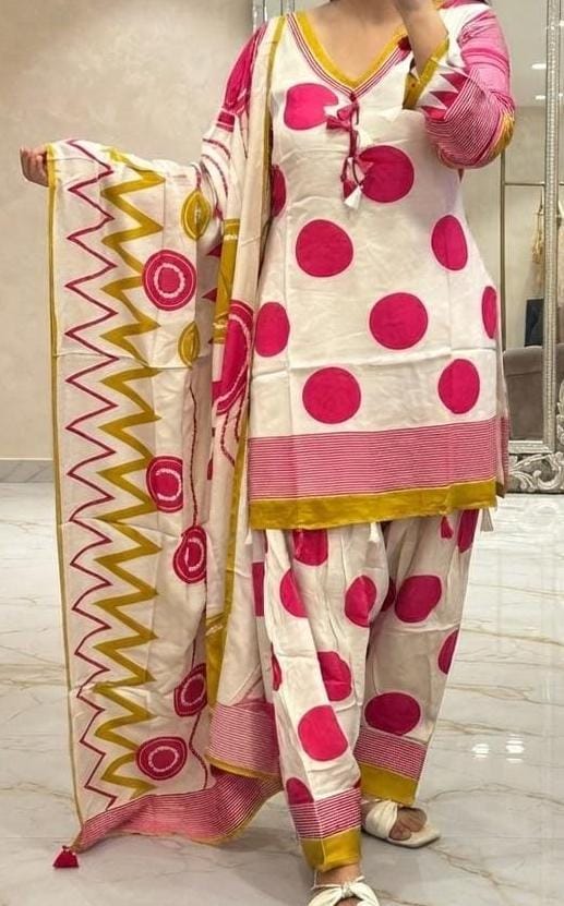 Polka dotted print Suit Set