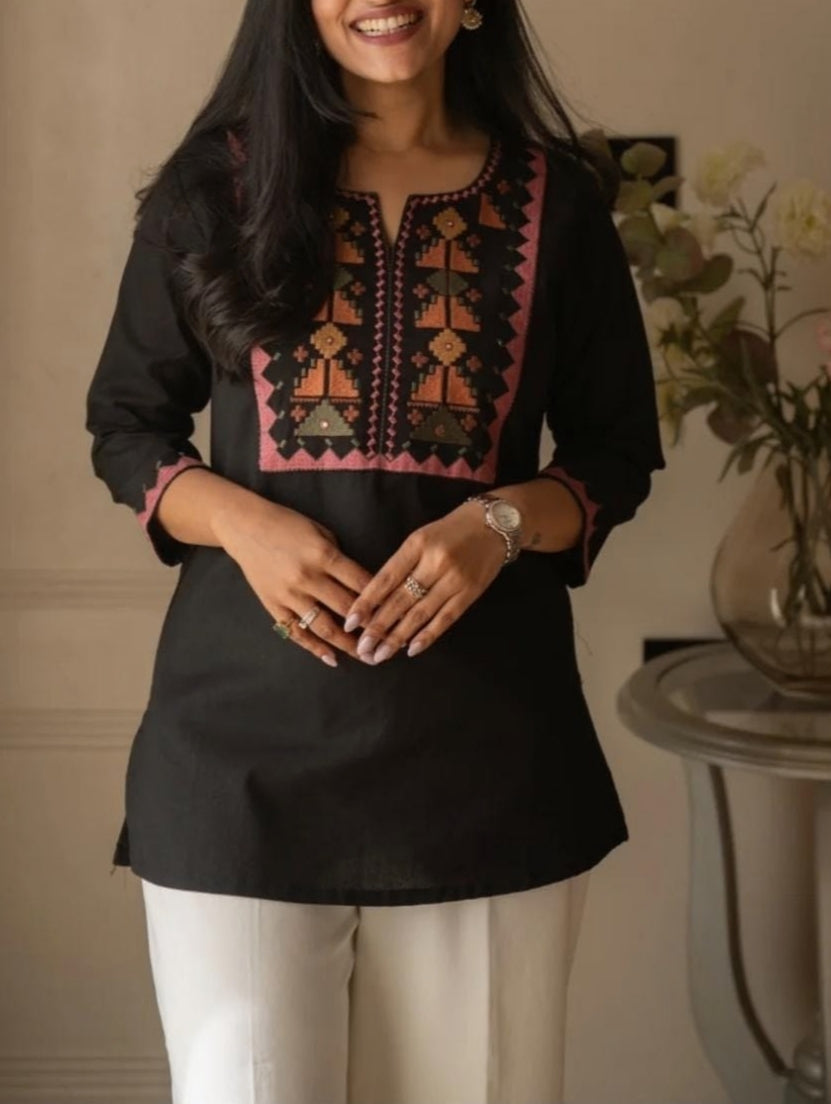 Chic Cotton Kurti Pant Set
