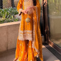3-Piece Designer Set with Kurti Sharara & Dupatta