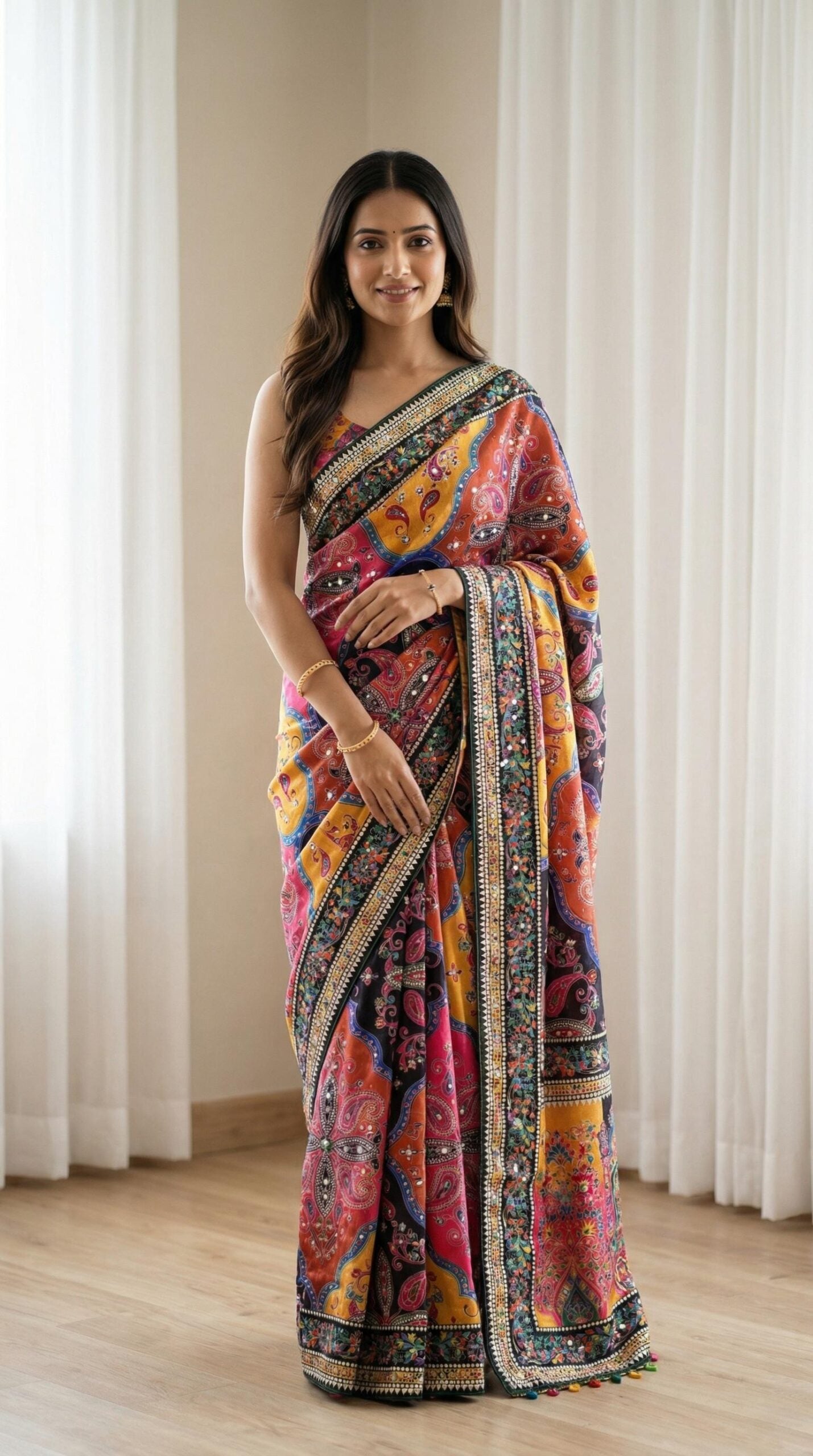 Ajarakh Print Saree