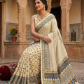 Ajrak Mirror Work Saree