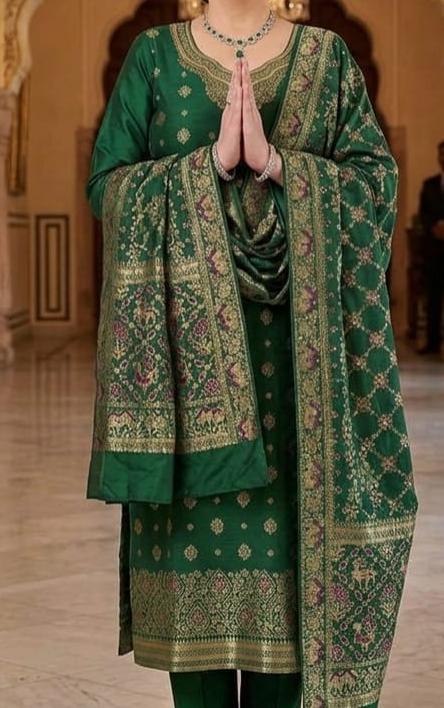 Banarasi Green Suit Set