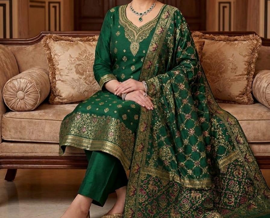 Banarasi Green Suit Set