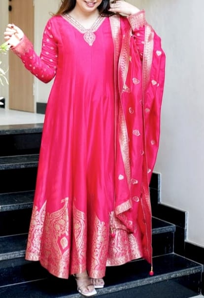 Banarsi Silk Anarkali Set
