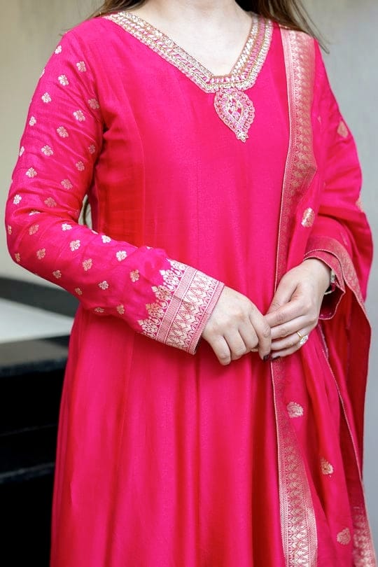 Banarsi Silk Anarkali Set