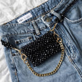 Black Drip Mini Beaded Bag