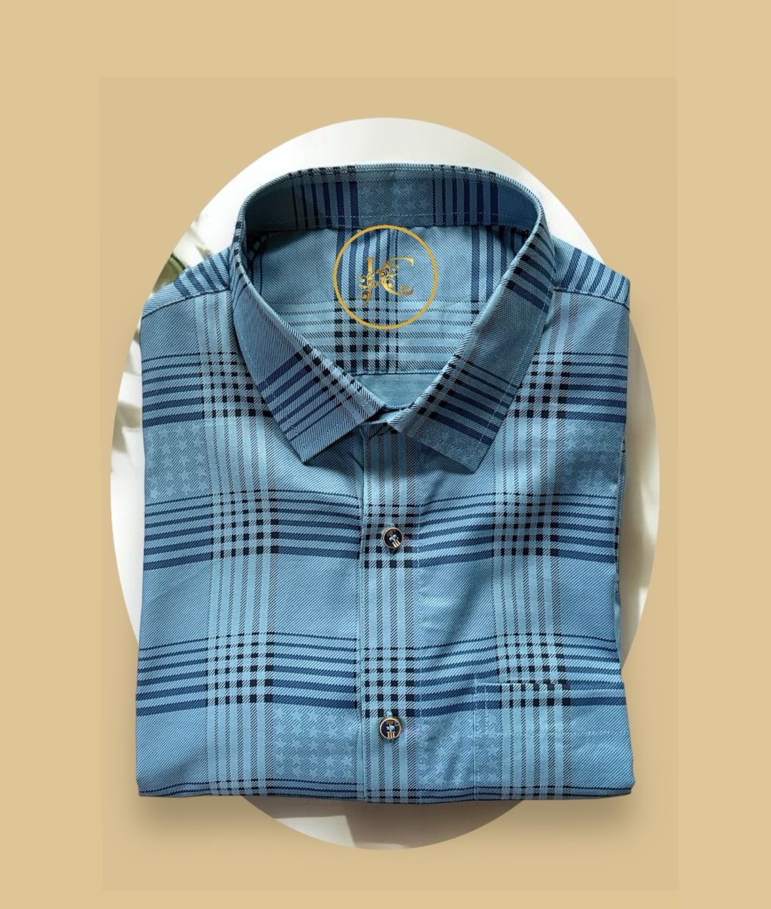 Blue Haze Plaid Cotton Shirt