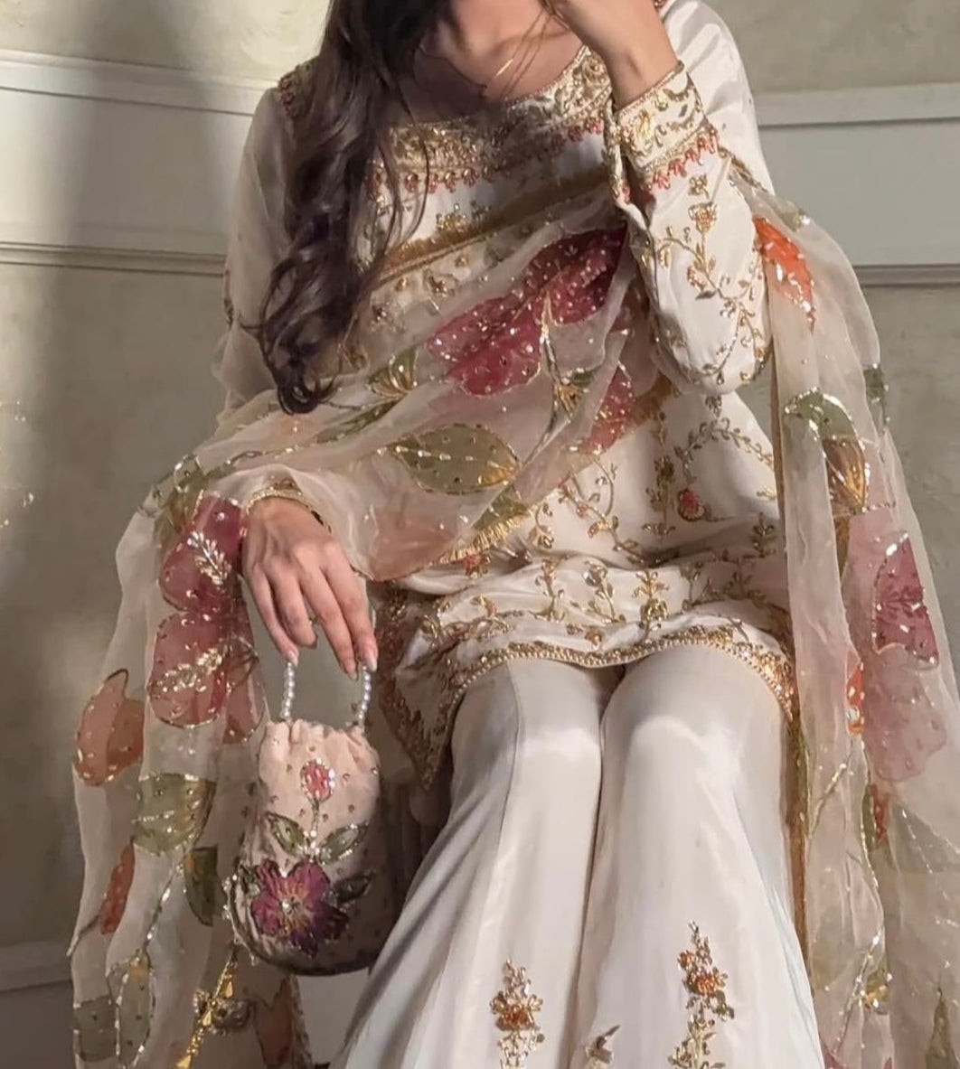 Chinon Silk Sharara Set