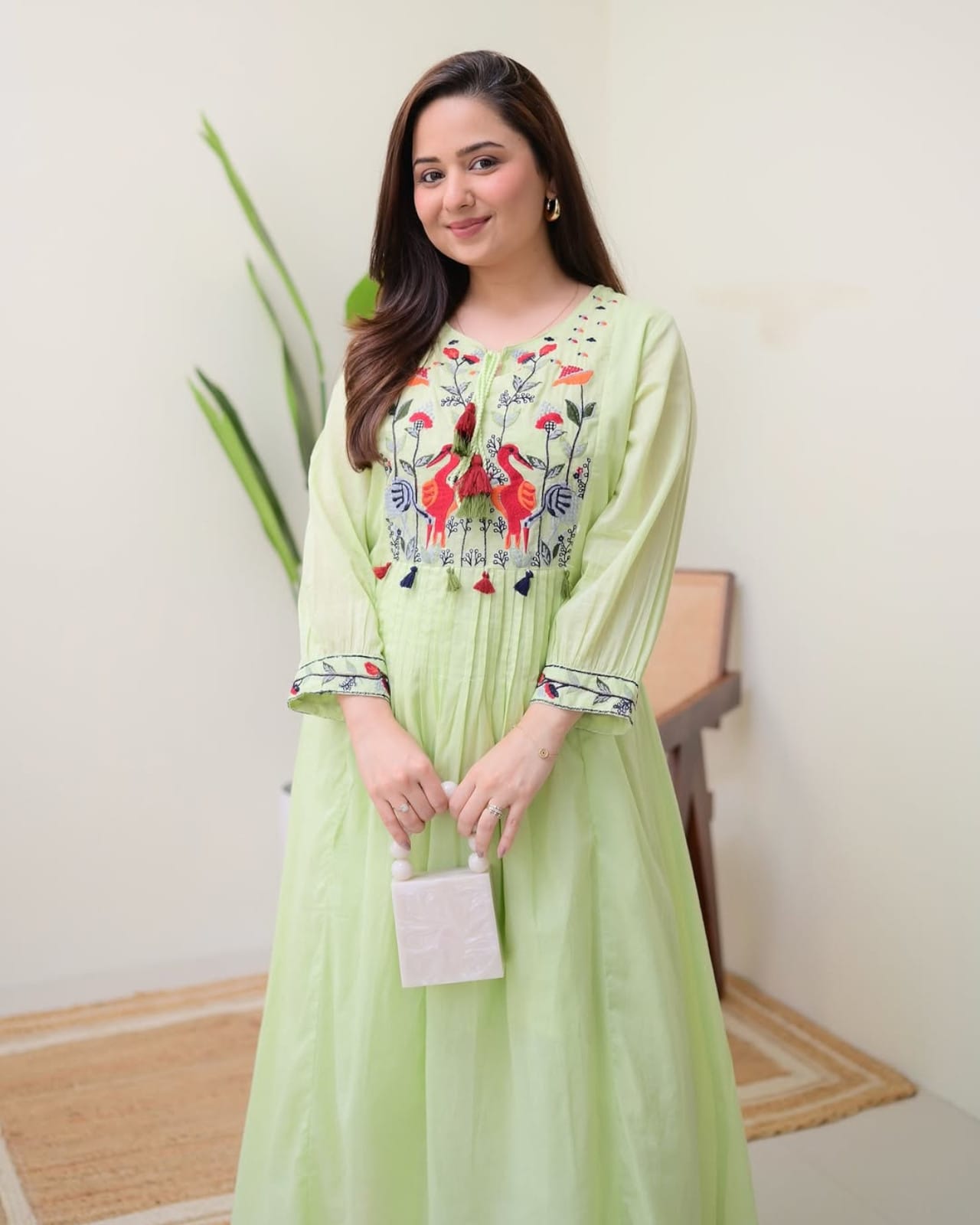 Cotton Embroidered Kurti Set
