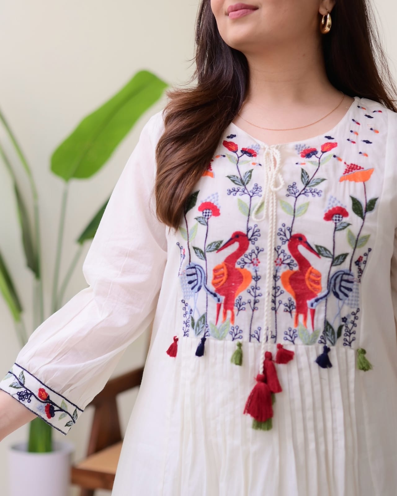 Cotton Embroidered Kurti Set