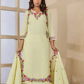 Cotton Floral Embroidery Suit