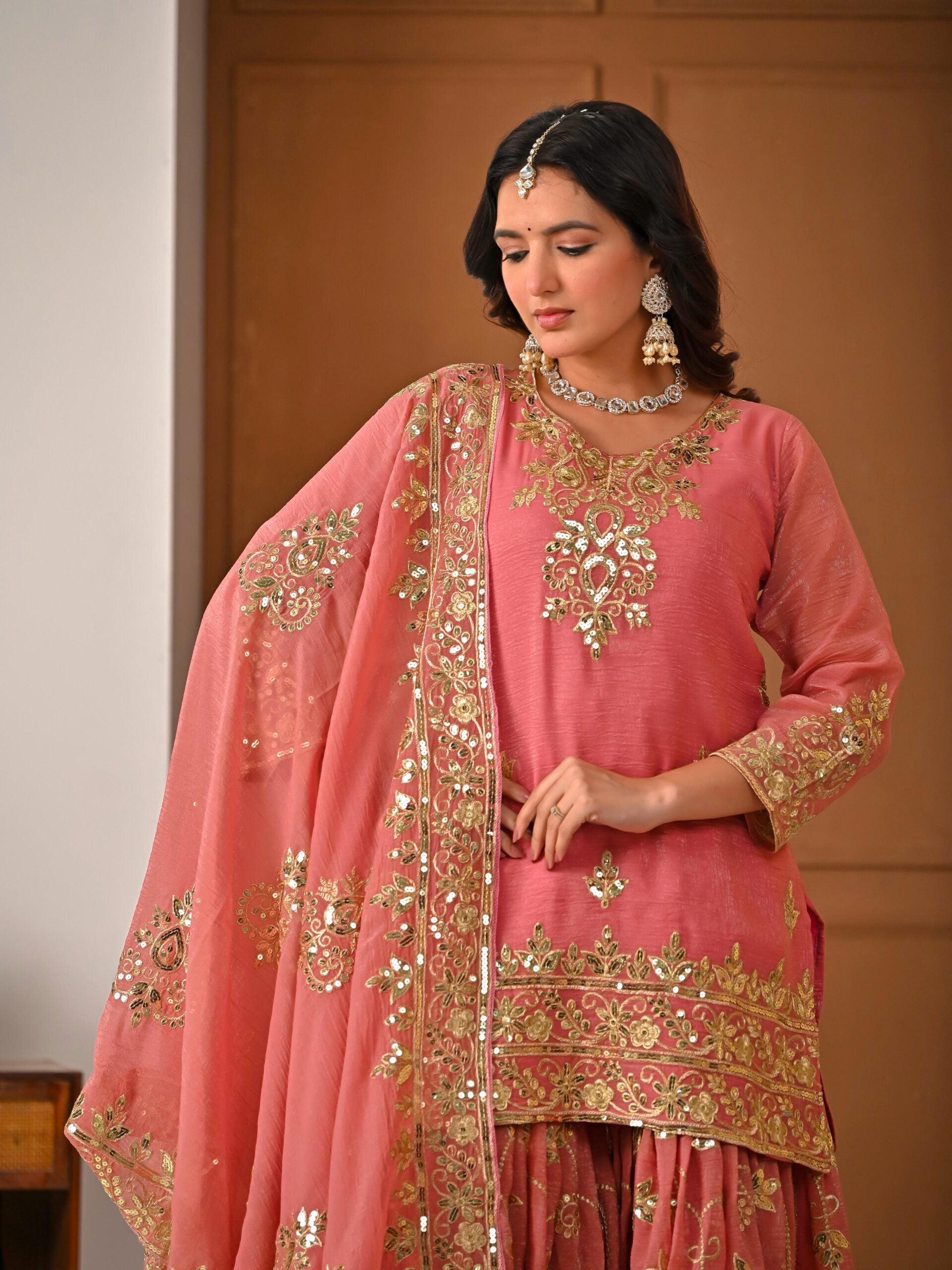 Crunchy Silk Sharara Set