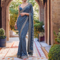 Designer Mirror Work Saree