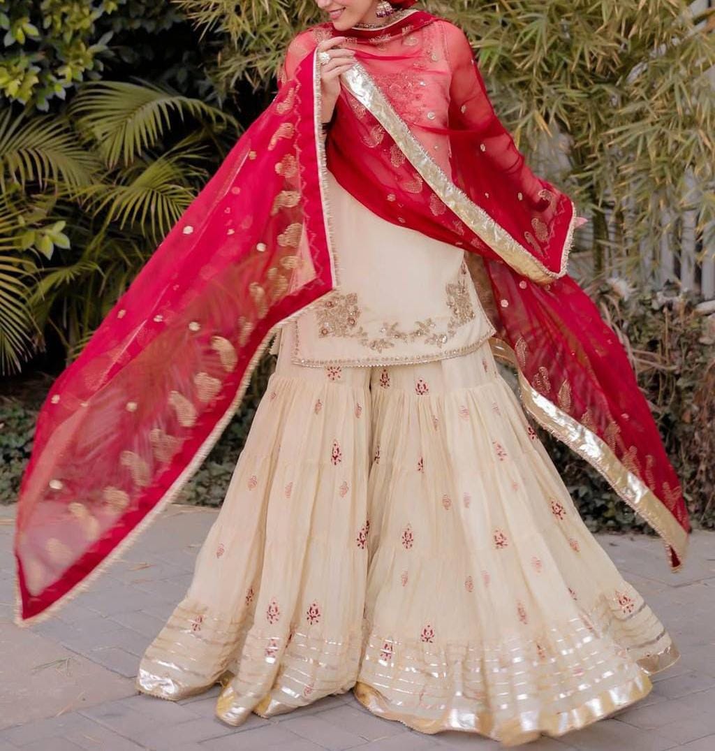 Designer Sharara Suit (Three-Piece Set)