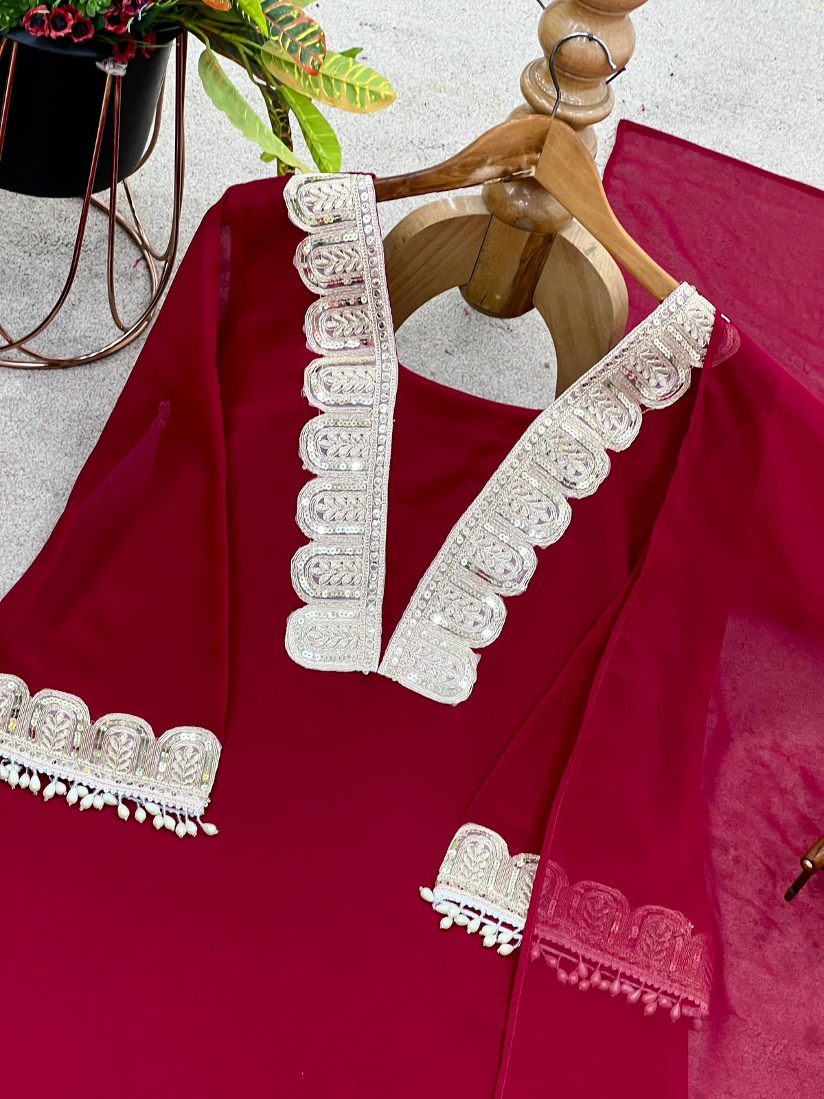 Designer Top–Pant with Dupatta Set