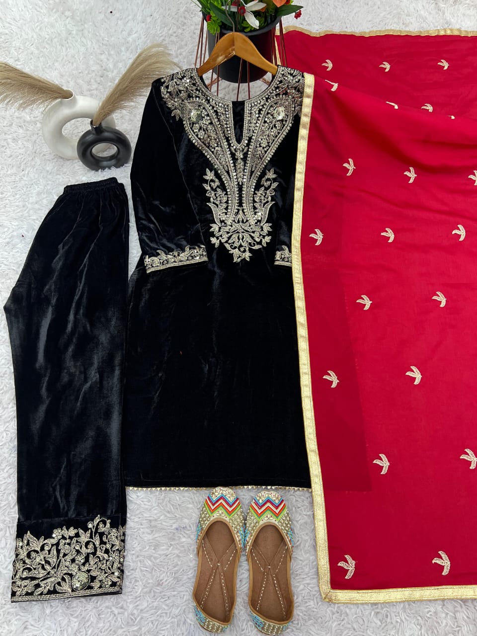 Designer Viscose Velvet Set
