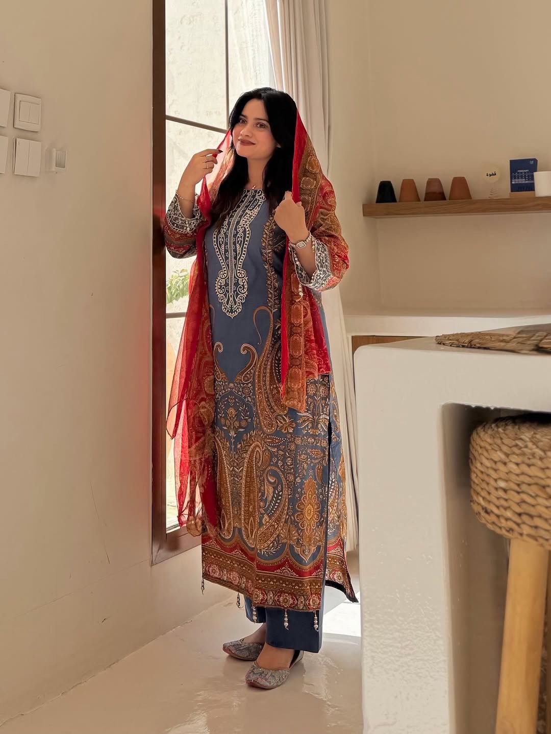 Designer Printed Palazzo Suit with Dupatta