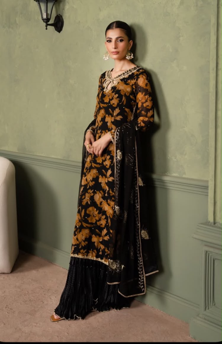 Digital Bloom Georgette Suit