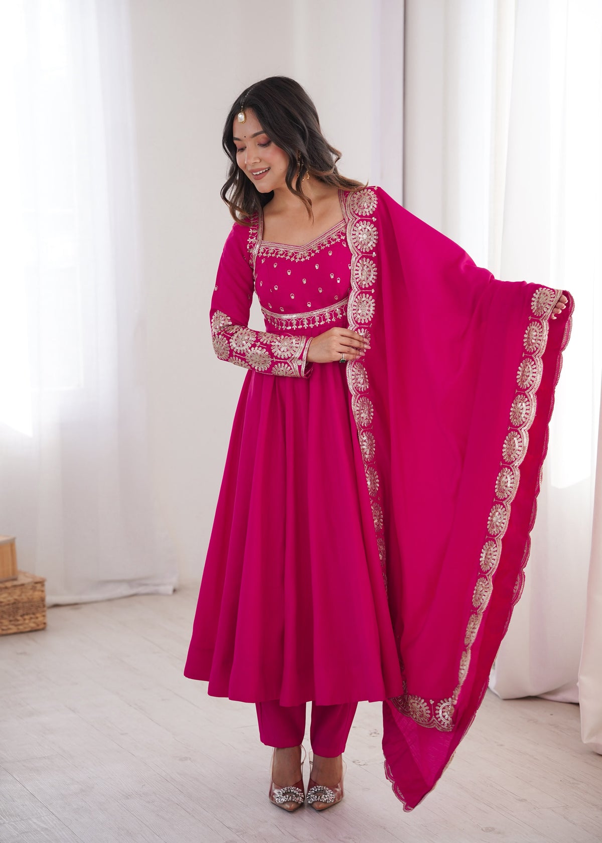 Embroidered Sequence Designer Anarkali 3-Piece Set