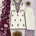 Embroidered Top-Palazzo Suit with Dupatta
