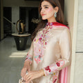 Exquisite Embroidered Natural Satin Set