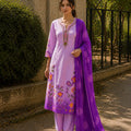Floral Printed Silk Suit Set