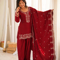 Glass Roman Silk Farshi Salwar Suit Set