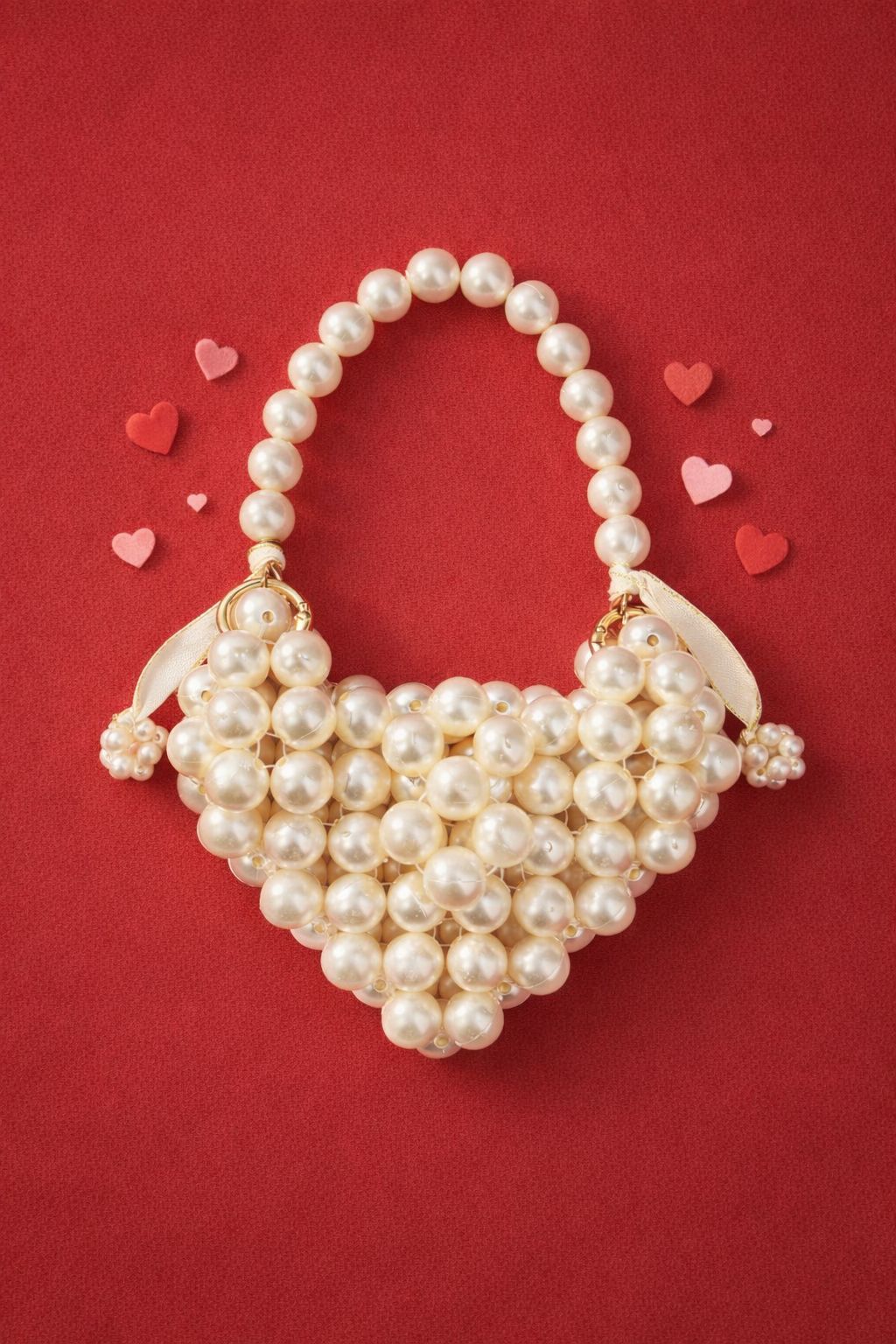 Heart of Pearls with Tassels