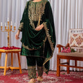 Heavy Viscose Velvet Top, Bottom & Dupatta Set