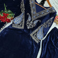 Bold Blue Velvet Suit Set