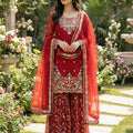 Premium Silk Embroidered Kurta Palazzo Set