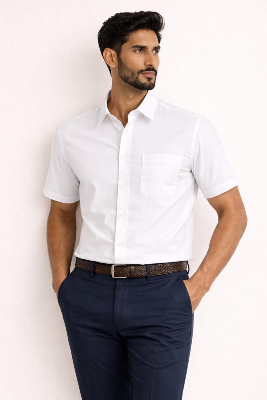 Cotton Formal Men's Shirt- White