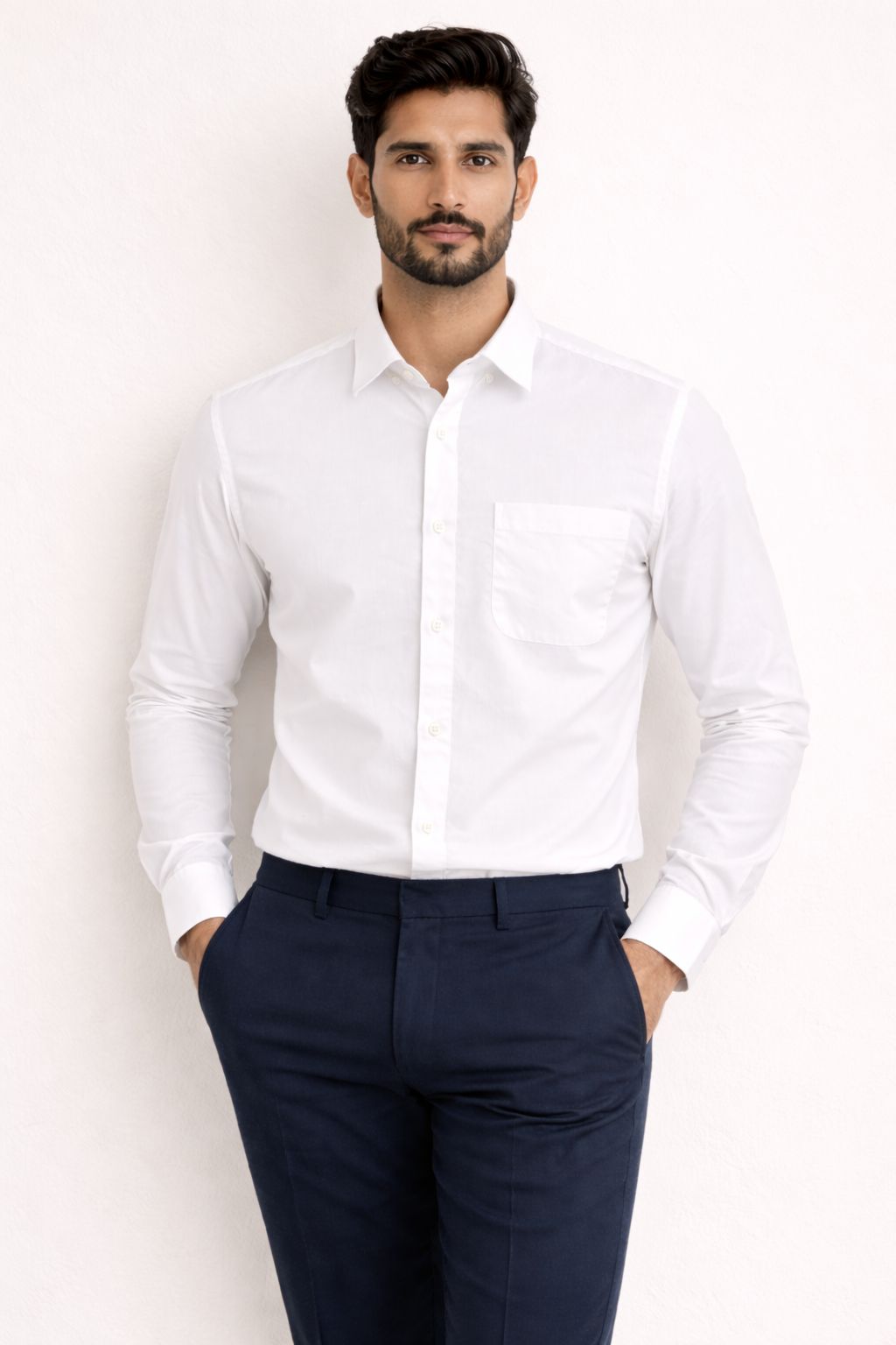 Cotton Formal Men's Shirt- White