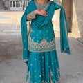 Premium Chinon Sequence Embroidery Suit Set